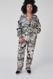 Glitch Jumpsuit in Black Chatter Viscose Lino at Rachel Comey